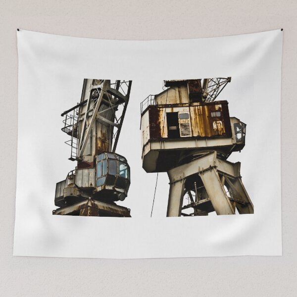Item preview, Old rusty harbour cranes in Hansa-harbour Hamburg ("alte rostige Kräne im Hansahafen in Hamburg") designed and sold by Justharry.