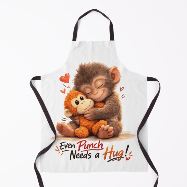 Item preview, Cute Baby Monkey Hugging Plush Toy – Even Punch Needs a Hug – Adorable Kawaii Animal Art designed and sold by FlipFit.