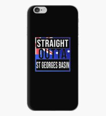 Straight Outta St Georges Basin Retro Style - Gift For An Australian From St Georges Basin in New South Wales , Design Has The Australia Flag Embedded iPhone Case