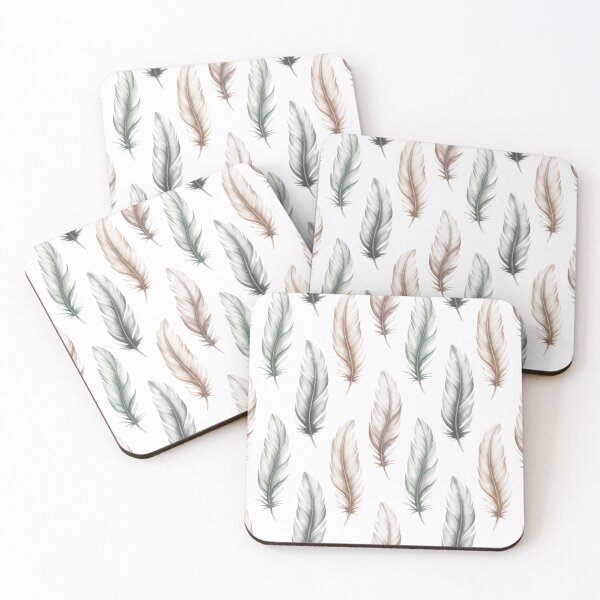 Item preview, White Champagne Feather Vertical Seamless Pattern On  designed and sold by DesigntshirtWB.