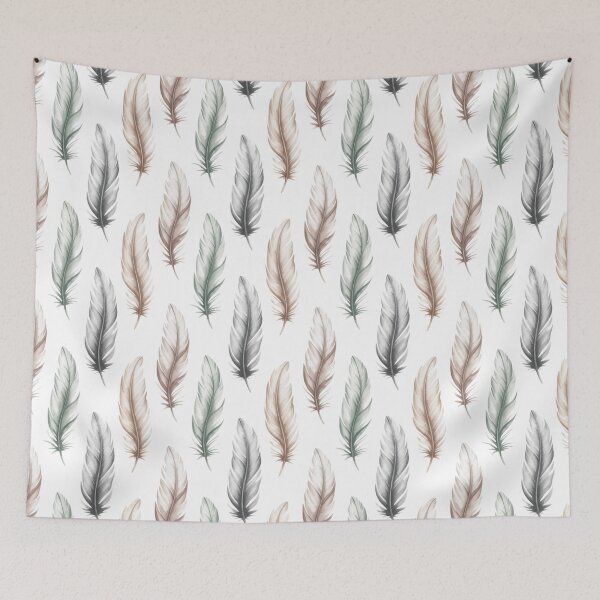 Item preview, White Champagne Feather Vertical Seamless Pattern On  designed and sold by DesigntshirtWB.