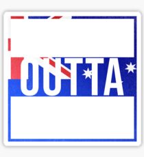 Straight Outta St Georges Basin Retro Style - Gift For An Australian From St Georges Basin in New South Wales , Design Has The Australia Flag Embedded Sticker