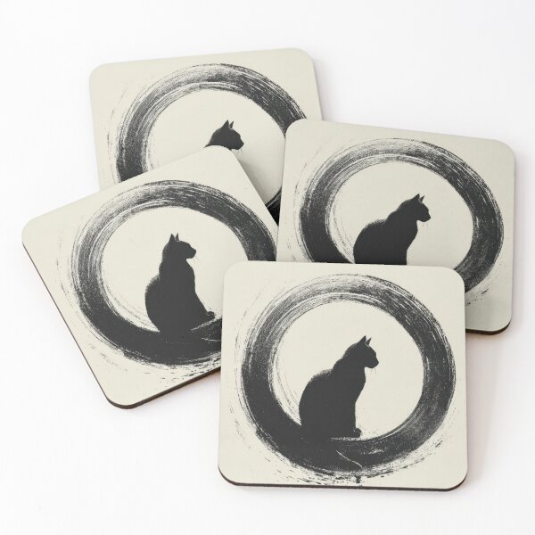 Item preview, Black cat sits in a circular design designed and sold by anytka.