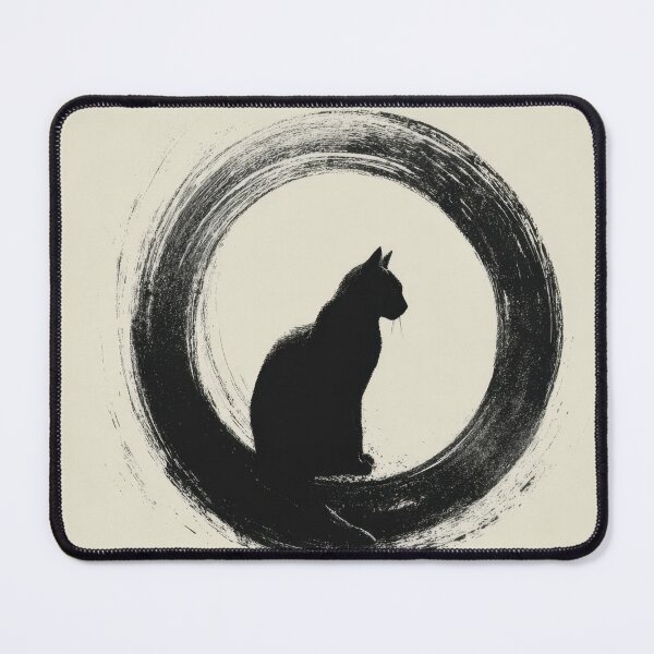 Item preview, Black cat sits in a circular design designed and sold by anytka.