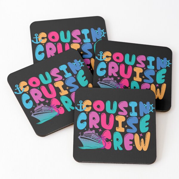 Item preview, Cousin Cruise Crew Funny Family Vacation Typography Art designed and sold by PixelWaveBD.