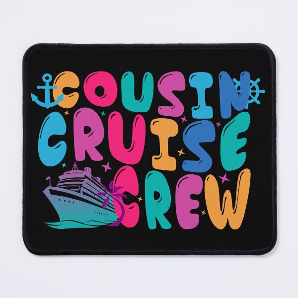 Item preview, Cousin Cruise Crew Funny Family Vacation Typography Art designed and sold by PixelWaveBD.