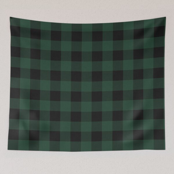 Item preview, Black And Forest Green Gingham Pattern designed and sold by pattern-archive.