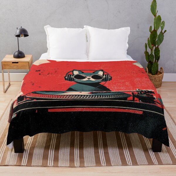 Item preview, Cool cat on turntable with sun rays designed and sold by anytka.