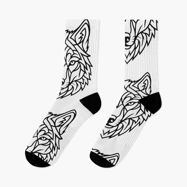 Item preview, Minimalist Wolf Face - Pure Black Line Art designed and sold by BounoWorld.