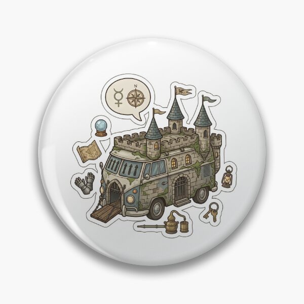 Item preview, Medieval Fantasy Castle Retro Camper Van designed and sold by Kvarny.