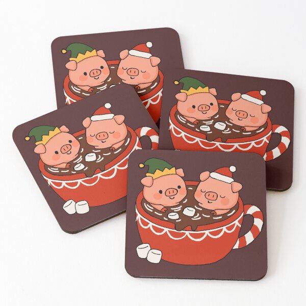 Artikelvorschau, Heiße Weihnachtsschokolade mit meiner besten Freundin, dem Schweinchen entworfen und verkauft von GiaficDesigns.