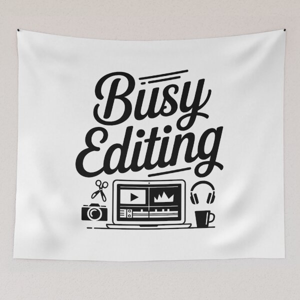 Item preview, Busy Editing – Minimalist Video Editor Typography Design designed and sold by ArcticFoxStudio.