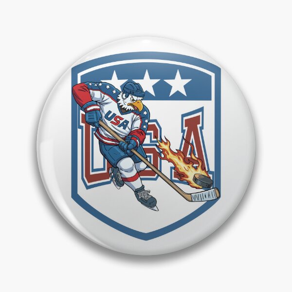 Item preview, Flaming Puck Eagle – USA Hockey Power Cartoon designed and sold by CARPIO Creations.