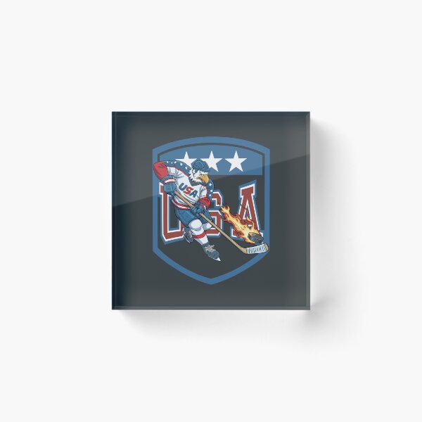 Item preview, Flaming Puck Eagle – USA Hockey Power Cartoon designed and sold by CARPIO Creations.