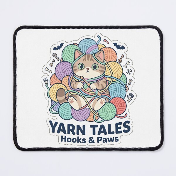 Item preview, Kawaii Tangled Tabby Cat Crochet Art designed and sold by Kvarny.