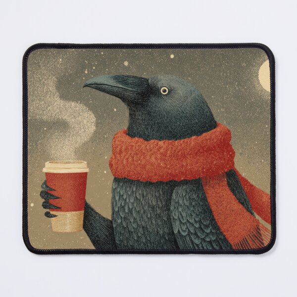 Item preview, Bird enjoys coffee in winter designed and sold by anytka.
