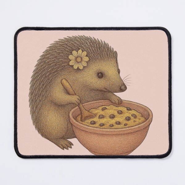 Item preview, Cute Hedgehog Baking Cookies – Kawaii Cozy Kitchen Art designed and sold by Aloloco.