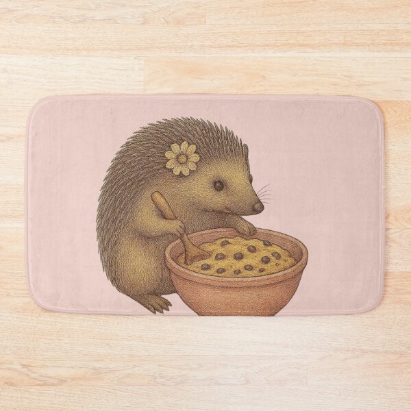 Item preview, Cute Hedgehog Baking Cookies – Kawaii Cozy Kitchen Art designed and sold by Aloloco.