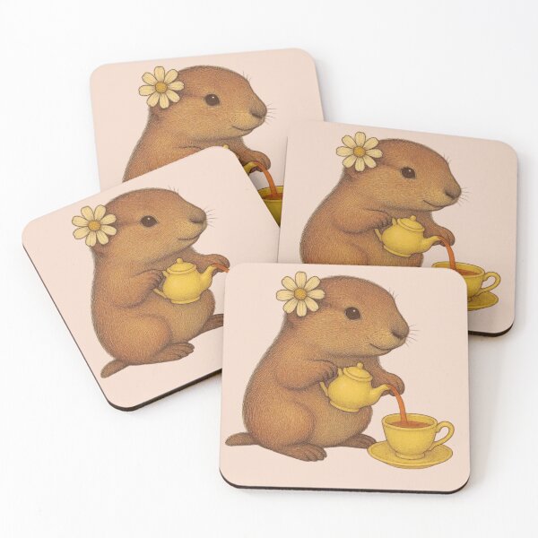Item preview, Cute Prairie Dog Tea Time – Kawaii Cozy Animal Illustration designed and sold by Aloloco.