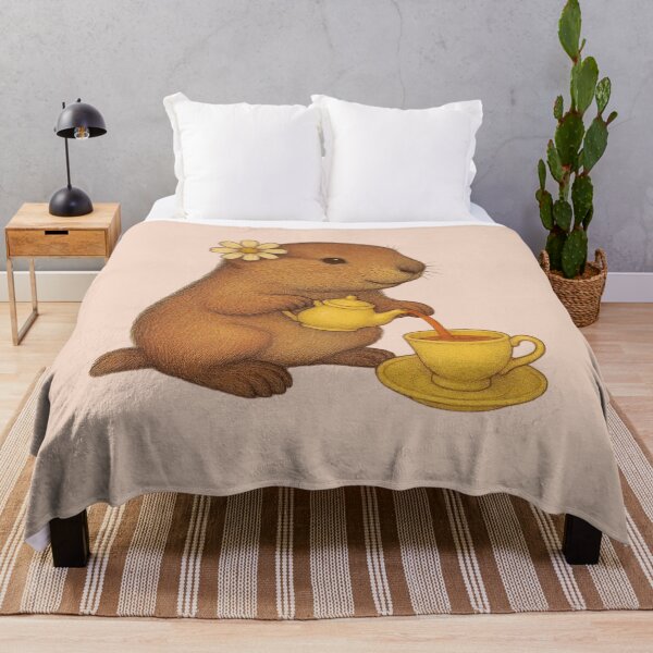 Item preview, Cute Prairie Dog Tea Time – Kawaii Cozy Animal Illustration designed and sold by Aloloco.