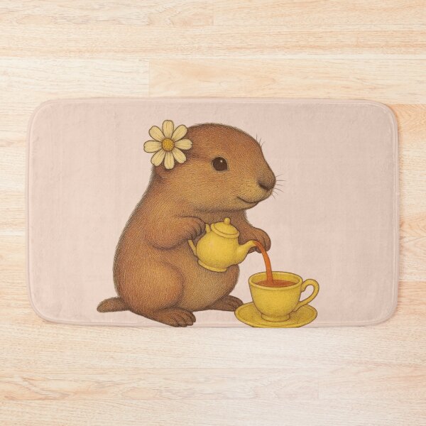Item preview, Cute Prairie Dog Tea Time – Kawaii Cozy Animal Illustration designed and sold by Aloloco.
