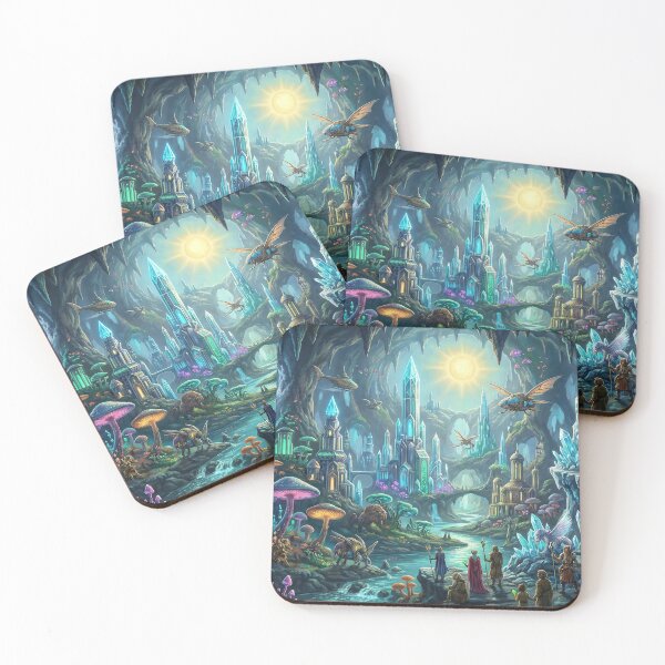 Item preview, Agartha Hollow Earth - Bioluminescent Underground World designed and sold by TheRichGallery.