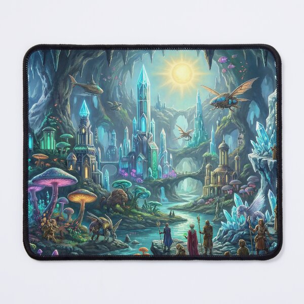 Item preview, Agartha Hollow Earth - Bioluminescent Underground World designed and sold by TheRichGallery.