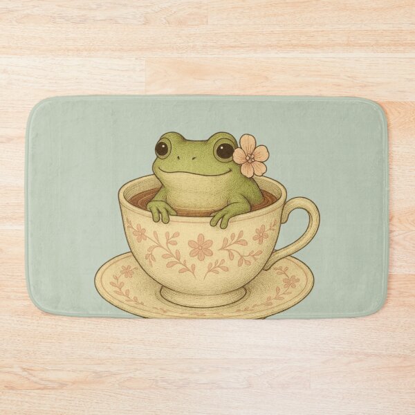 Item preview, Cute Frog in Teacup – Kawaii Cozy Tea Time Art designed and sold by Aloloco.