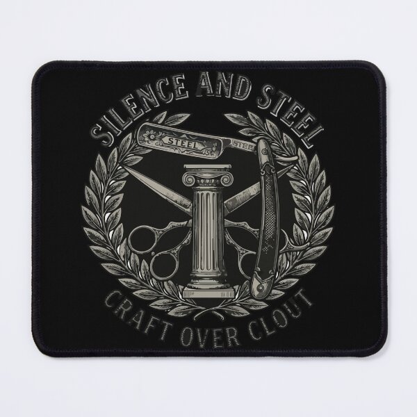 Item preview, Stoic Barber Silence And Steel - Vintage Engraved Craft Art designed and sold by Mdozet.