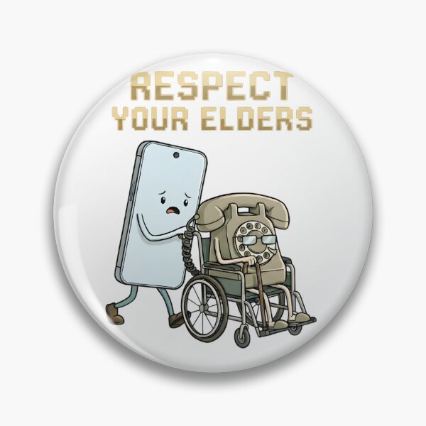 Item preview, Respect Your Elders Modern Smartphone and Retro Rotary Phone Humor designed and sold by VGAfanatic.