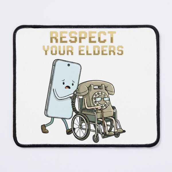 Item preview, Respect Your Elders Modern Smartphone and Retro Rotary Phone Humor designed and sold by VGAfanatic.