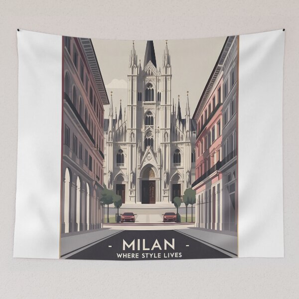 Item preview, Milan Duomo Vintage Fashion Italy Vintage Travel Poster Italy History  designed and sold by MapSoul.