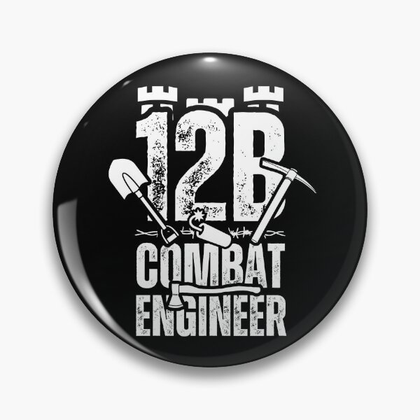 Item preview, 12B Combat Engineer Castle Top – Army MOS Design with Tools for Soldiers, Veterans & Military Supporters Distressed White Font designed and sold by GFamilyC.