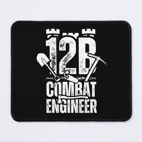 Item preview, 12B Combat Engineer Castle Top – Army MOS Design with Tools for Soldiers, Veterans & Military Supporters Distressed White Font designed and sold by GFamilyC.