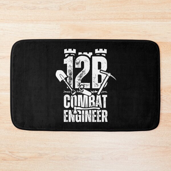 Item preview, 12B Combat Engineer Castle Top – Army MOS Design with Tools for Soldiers, Veterans & Military Supporters Distressed White Font designed and sold by GFamilyC.