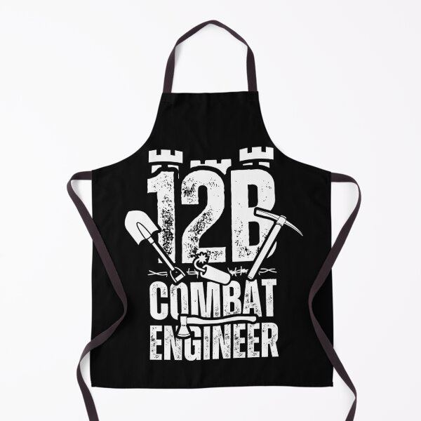Item preview, 12B Combat Engineer Castle Top – Army MOS Design with Tools for Soldiers, Veterans & Military Supporters Distressed White Font designed and sold by GFamilyC.