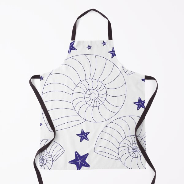 Item preview, Indigo Nautilus Shell Pattern – Coastal Ocean Minimalist Seashell & Starfish Aesthetic Design designed and sold by SurfaceLab.