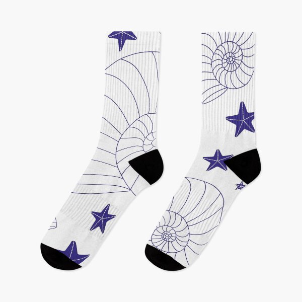 Item preview, Indigo Nautilus Shell Pattern – Coastal Ocean Minimalist Seashell & Starfish Aesthetic Design designed and sold by SurfaceLab.