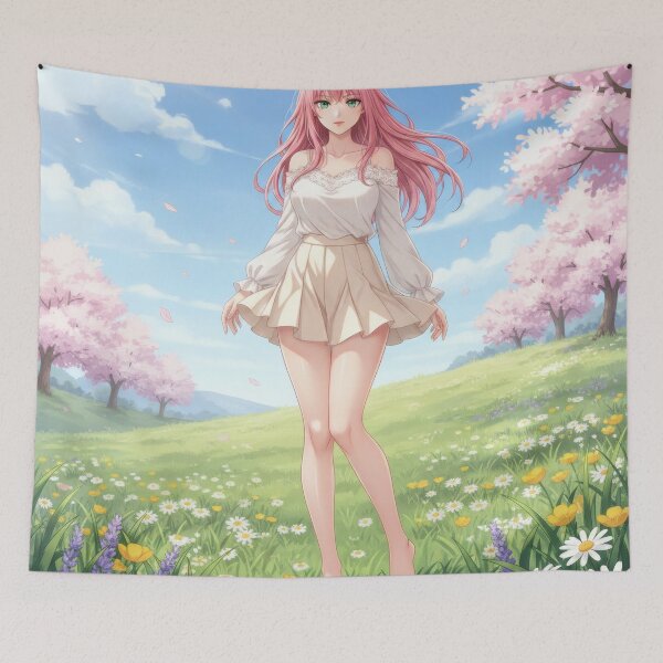 Item preview, Waifu barefoot in a meadow in spring weather designed and sold by GerwantSHOP.
