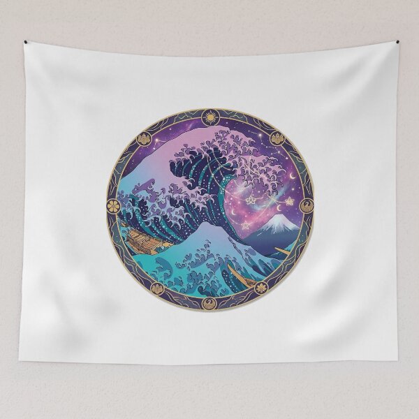 Item preview, Celestial Great Wave Midnight Galaxy Japanese Art designed and sold by PrintsGate.