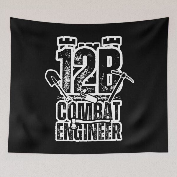 Item preview, 12B Combat Engineer — Rugged Military Design for America’s Elite Sappers Distressed Black Font designed and sold by GFamilyC.