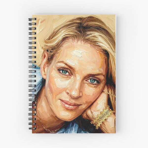 Item preview, The Ethereal Muse: Uma Thurman Golden Impasto Portrait designed and sold by Art's Diner.