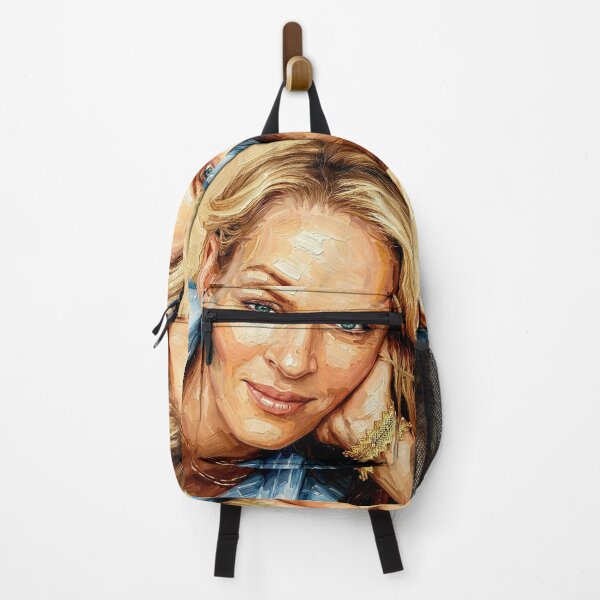 Item preview, The Ethereal Muse: Uma Thurman Golden Impasto Portrait designed and sold by Art's Diner.