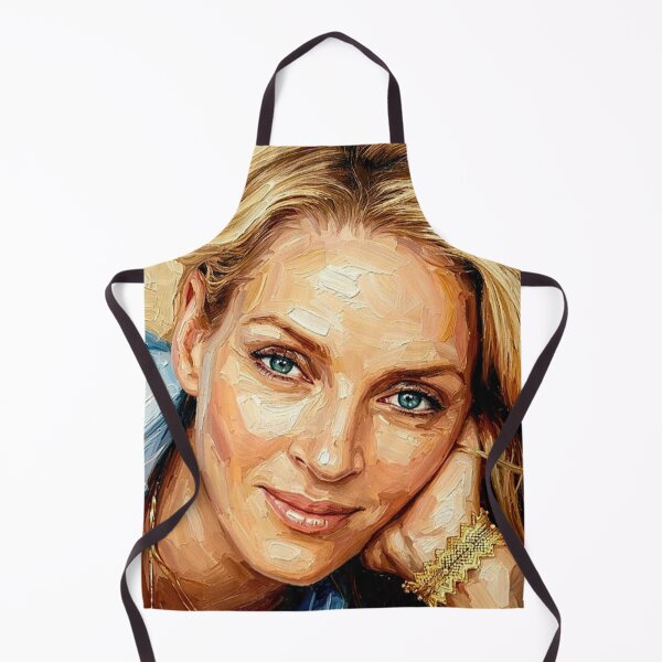 Item preview, The Ethereal Muse: Uma Thurman Golden Impasto Portrait designed and sold by Art's Diner.