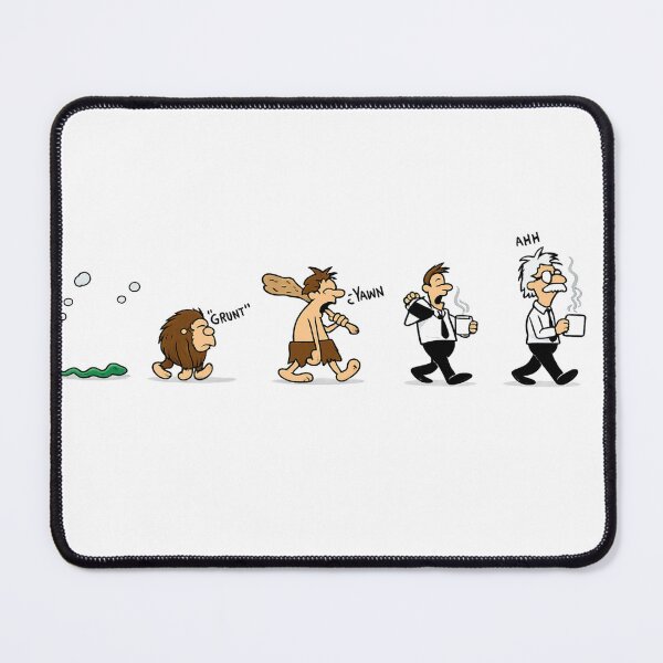 Item preview, Human Evolution Cartoon Vector Illustration Coffee-Drinking Scientist Progression Design for Science Humor Fans designed and sold by RickE.