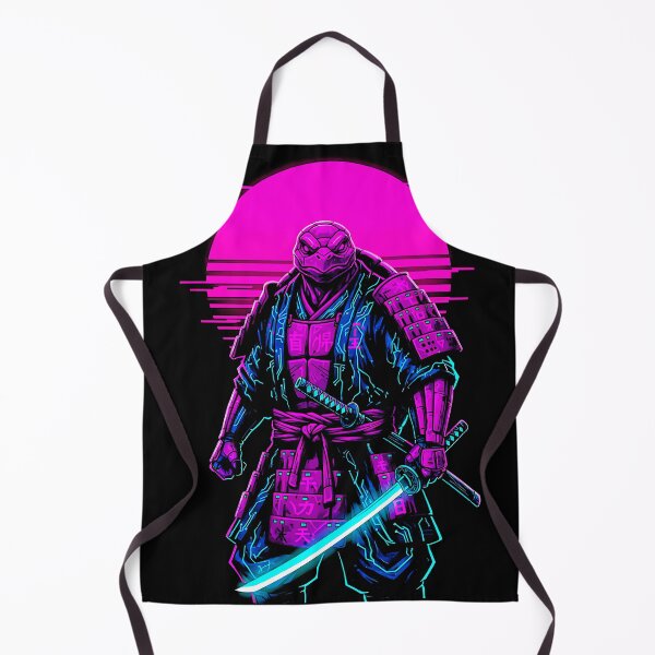 Item preview, Cyberpunk Turtle Samurai Synthwave Neon Art Print designed and sold by graphixpolash.