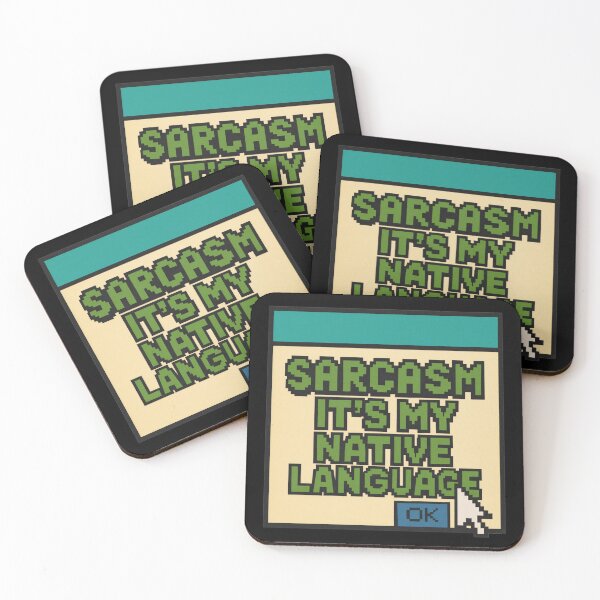 Item preview, Sarcasm It’s My Native Language – Retro Pixel Sarcastic Humor Design designed and sold by Mad Factory Designs.