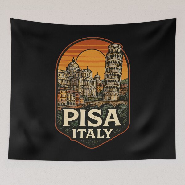 Item preview, Pisa Italy Retro Vintage Europe Travel designed and sold by TomFrontierArt.