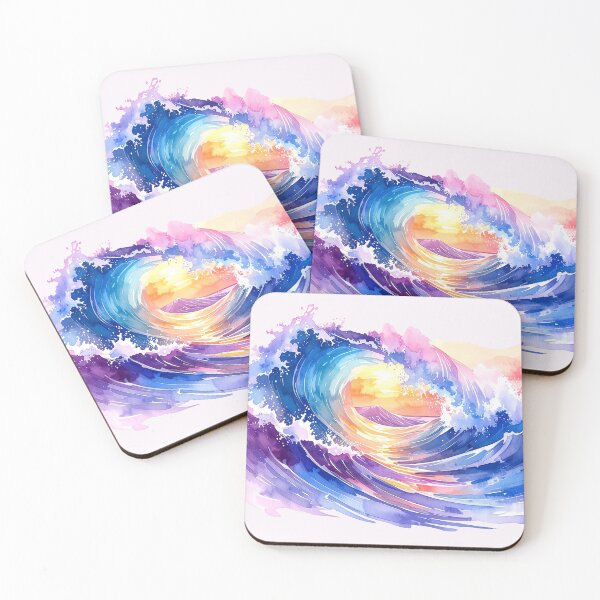 Item preview, Dance of the wave in delicate lilac and blue, wave in watercolor designed and sold by LiskoDesign.