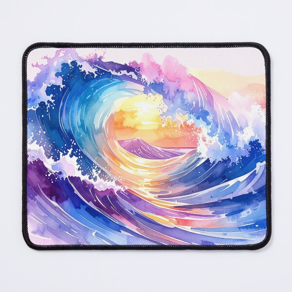 Item preview, Dance of the wave in delicate lilac and blue, wave in watercolor designed and sold by LiskoDesign.